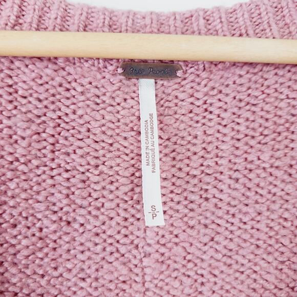 Free People SZ S Brookside Tunic Sweater Alpine Rose Oversized OB1153857 $128 - Picture 5 of 10